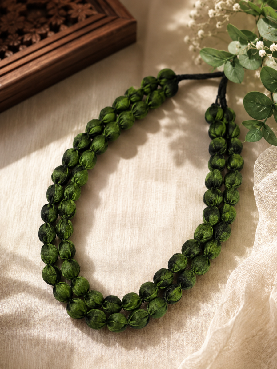OLIVE GREEN FABRIC MALA