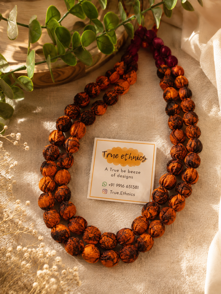 ORANGE FABRIC MALA