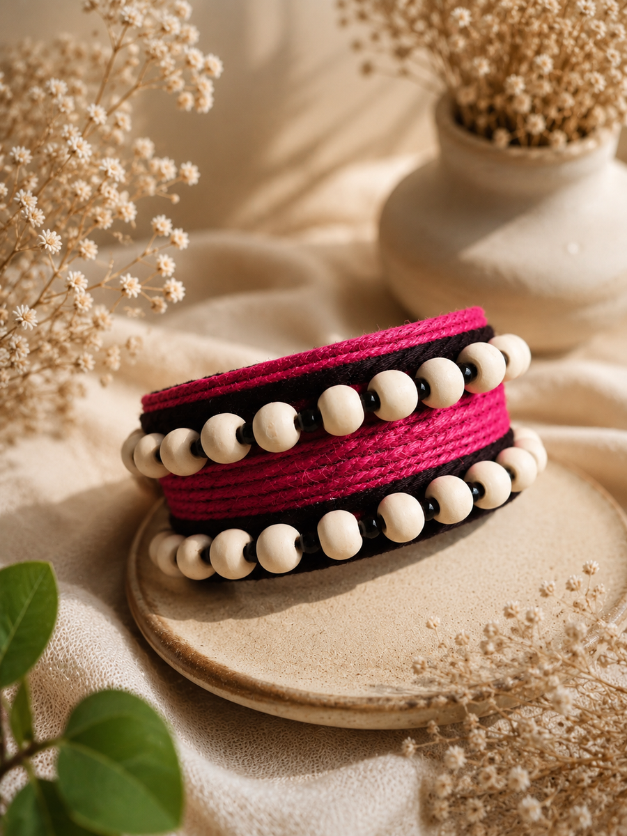 MAROON JUTE HANDCUFF