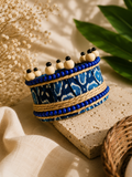 INDIGO BEADED HANDCUFF