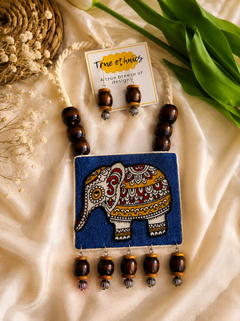 DENIM ELEPHANT NECKLACE