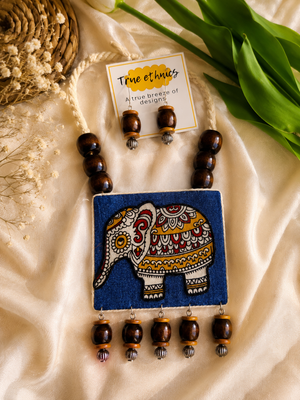 DENIM ELEPHANT NECKLACE