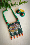 BOHO  GREEN ELEPHANT NECKLACE SET