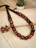 wooden beaded necklace set