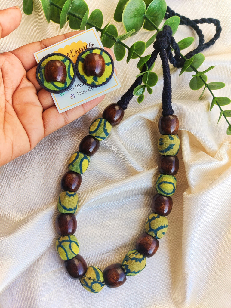 wooden beaded necklace