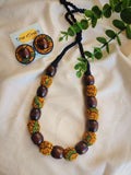 Musturd Yellow wooden beaded set