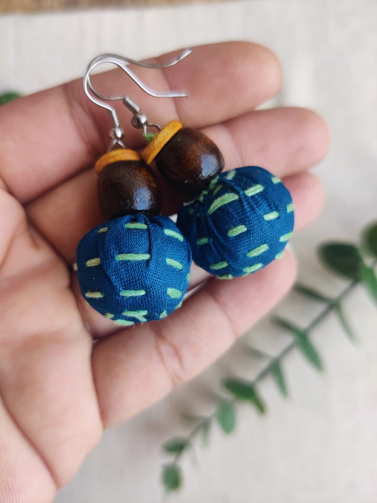 AQUA GREEN POTLI EARRING