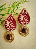 MAROON JUTE EARRINGS