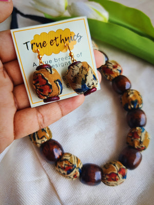 AJRAKH MUSTARD BEADED NECKLACE