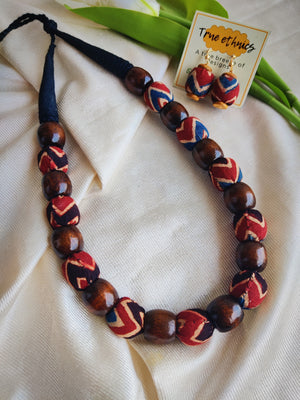 MAROON WOODEN BEADED COLLECTION