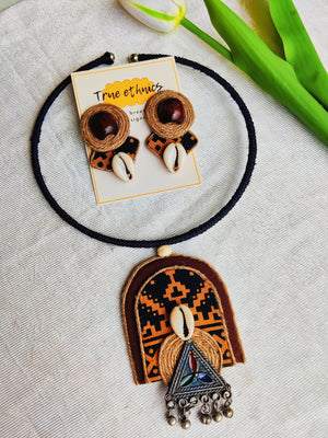 BROWN HASLI  NECKLACE SET