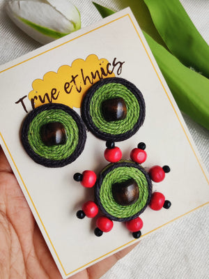 GREEN JUTE RING COMBO
