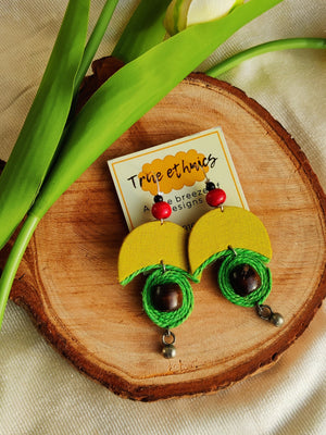 GREEN JUTE EARRING