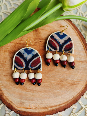 AJRAKH BLUE EARRING