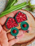 RED JUTE EARRING