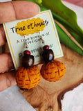 YELLOW POTLI EARRING