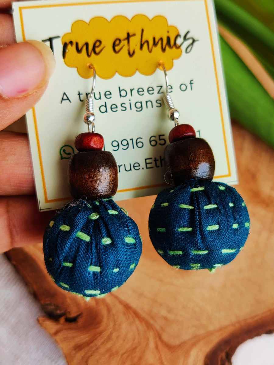BLUE POTLI EARRING