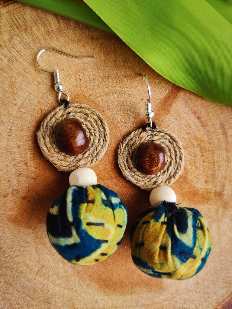 ZIGZAG JUTE  POTLI  EARRING