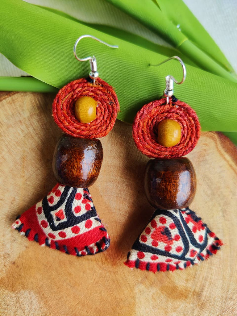 ORANGE SAMOSA EARRING