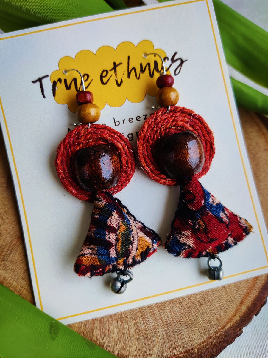 AJRAKH SAMOSA EARRING