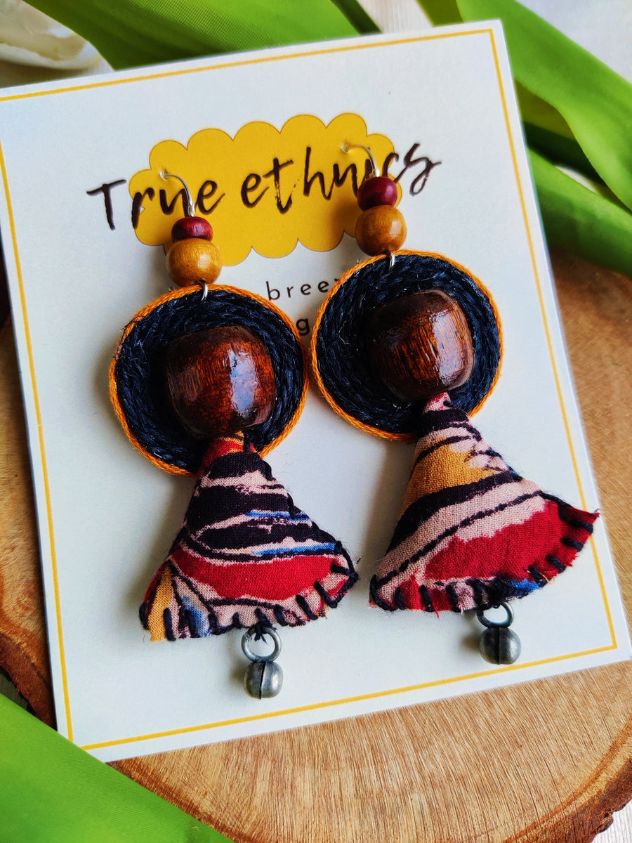 AJRAKH SAMOSA EARRING