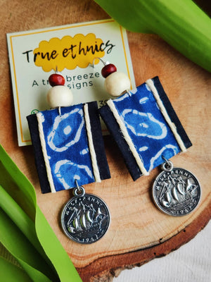 INDIGO COIN EARRING