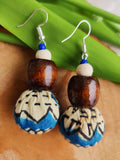 BLUE PRINTED POTLI EARRING