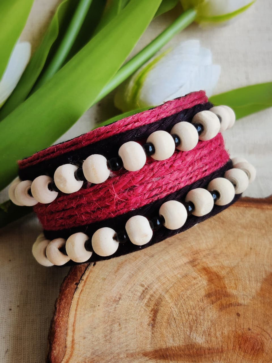 MAROON JUTE HANDCUFF