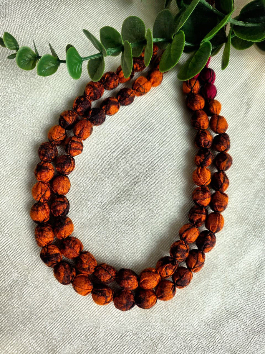 ORANGE FABRIC MALA