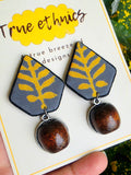 PANCHAKONI GRAY & YELLOW EARRINGS