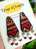 RED & MUSRARD EARRING