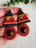 RED TRIKON EARRINGS