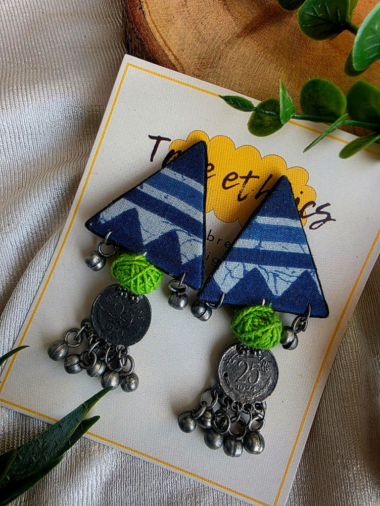 INDIGO TRIKON EARRINGS