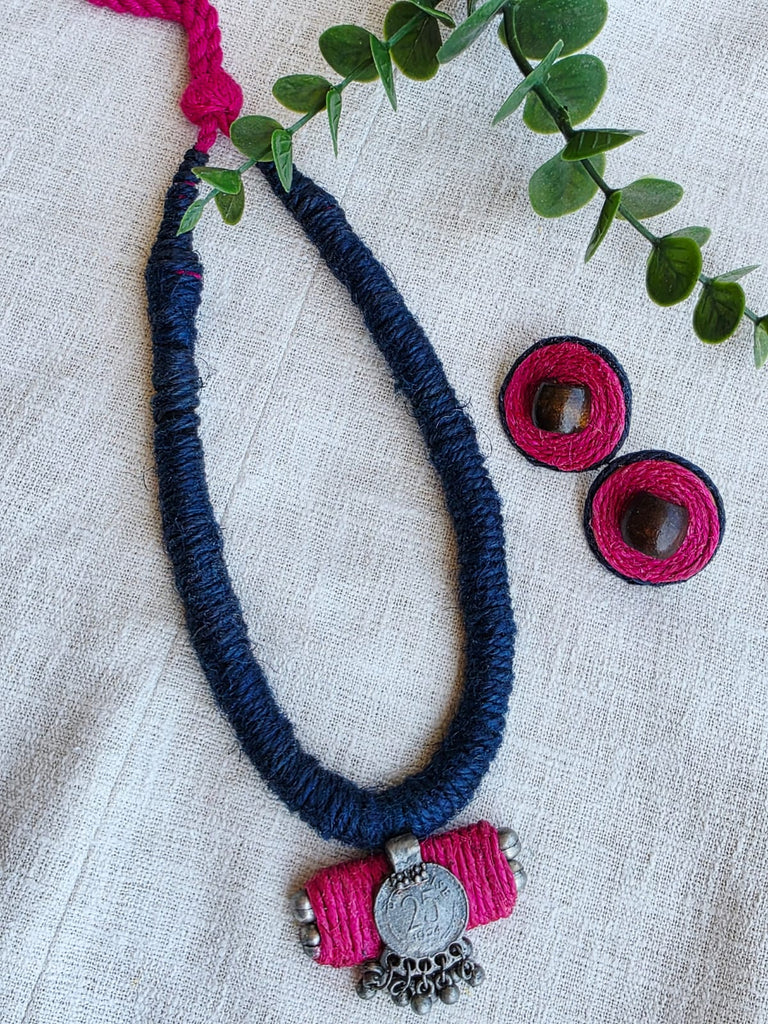 JUTE NECKLACE  PINK