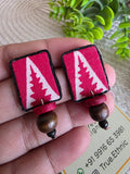 RED SMALL STUD EARRING