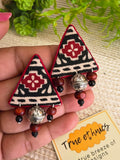 RED N BLACK SMALL STUD EARRING