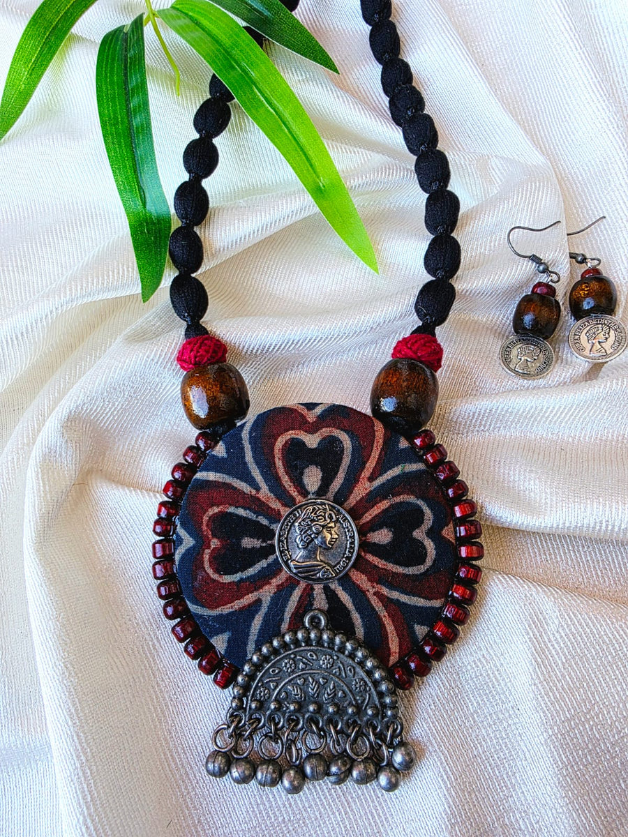 AJRAKH CHANDRAKALA NECKPIECE