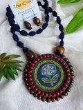 BLUE AND RED CHANDRAKALA NECKLACE SET