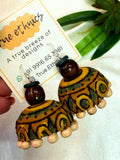 green beaded zhumki