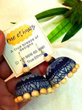 Indigo beaded zhumki
