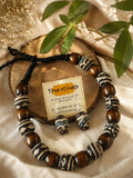 BLACK  WOODEN BEADED NECKLACE