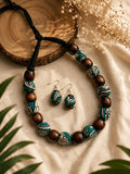 WOODEN BEADED AQUA GREEN