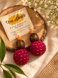 PINK AND ORANGE POTLI EARRING