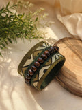 GREEN BEADED HANDCUFF