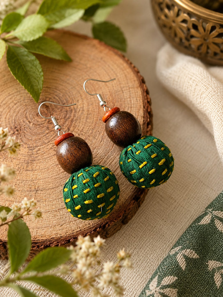 GREEN POTLI EARRING
