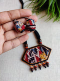 AJRAKH RED SHUTKONI NECKLACE