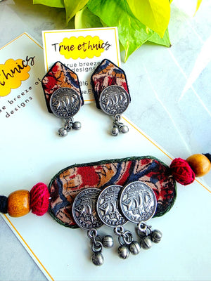 RED KALAMKARI CHOKER