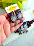 AJRAKH BLUE CHOKER SET