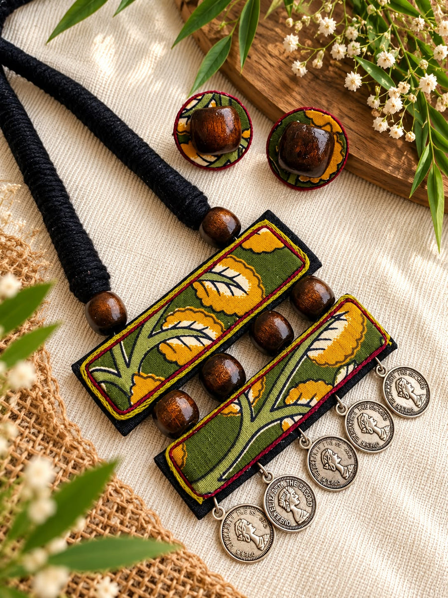 GREEN JHAROKHA  NECKLACE