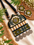 PEACOCK GREEN JHAROKHA  NECKLACE